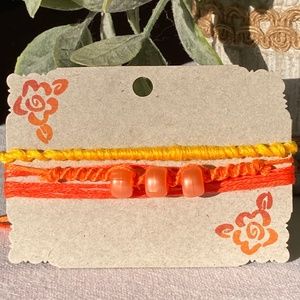 Adjustable Bracelets, Set of 3 Cotton Bracelets